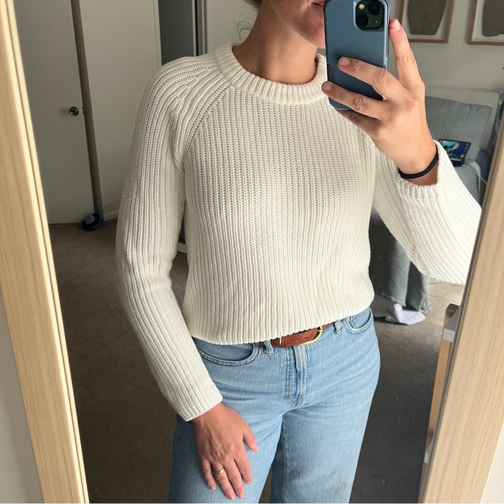 Quince Organic Cotton Fisherman Crew Sweater